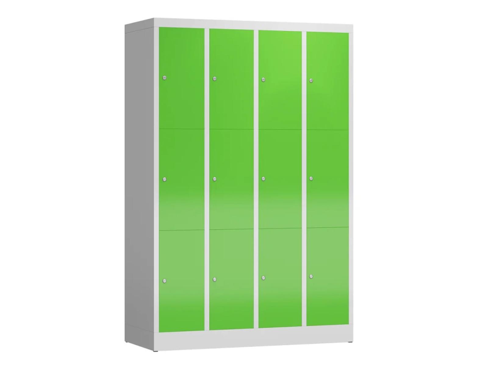 Schließfachschrank für Schulen - 12 Fächer / 4 Abteile 300mm Abteilbreite