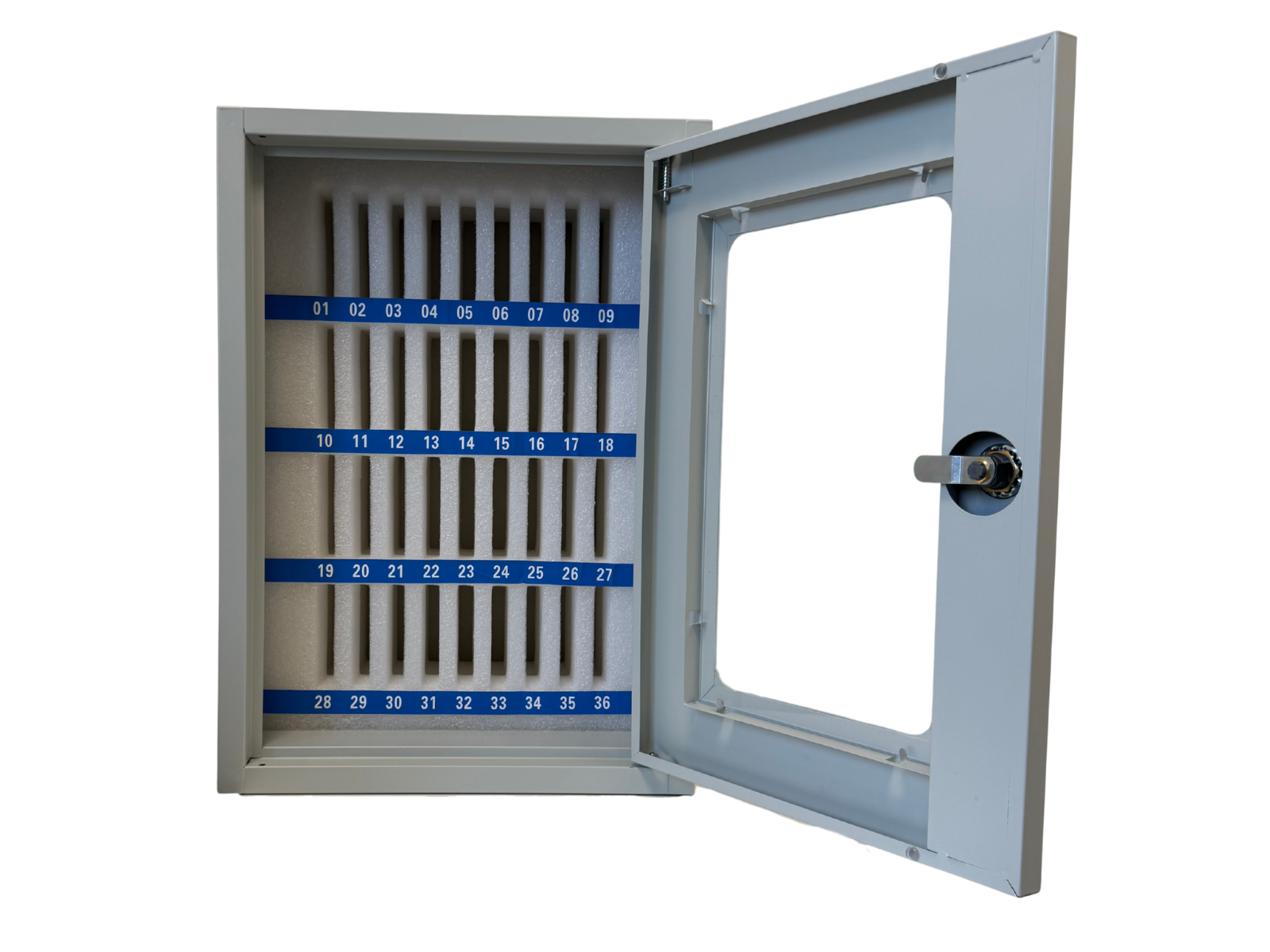Handytresor aus Stahl mit 36 Slots mit Zylinderschloss