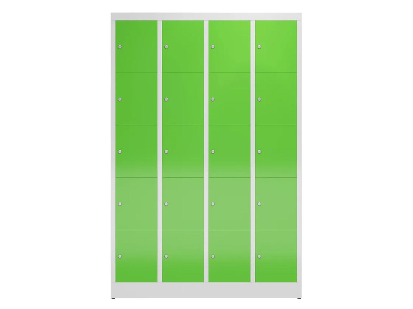 Schließfachschrank für Schulen - 20 Fächer / 4 Abteile 300mm Abteilbreite