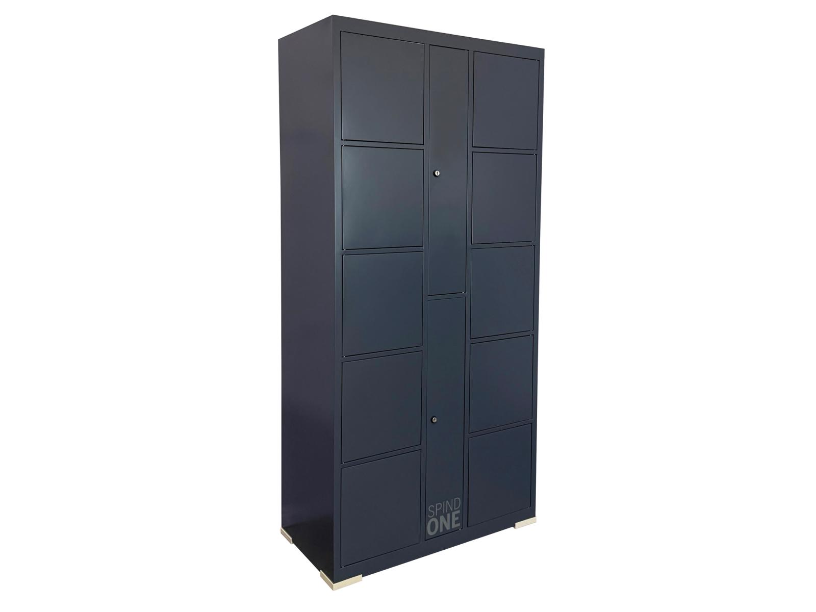 Anbauschließfachschrank Serie Spind ONE - 10 Fächer / 2 Abteile mit 4 integrierten Schließmöglichkeiten