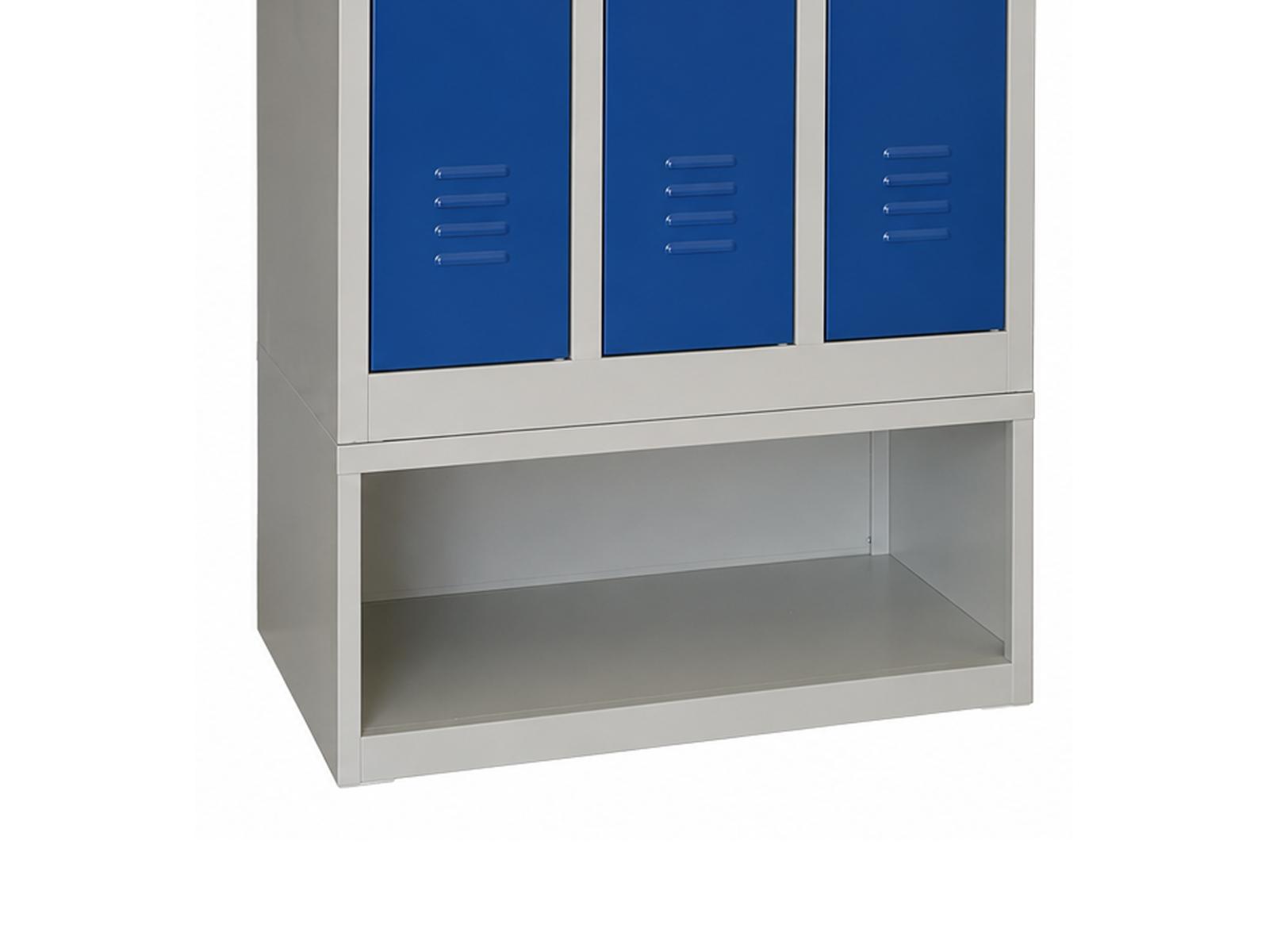 Spind Serie Ideal Spind doppelstöckig mit Schuhbox - 3 Abteile 300mm Abteilbreite