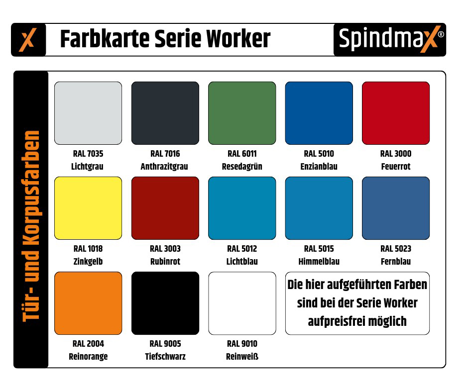 Schließfachschrank Worker mit vier Fächer übereinander - 2 Abteile 300mm Abteilbreite