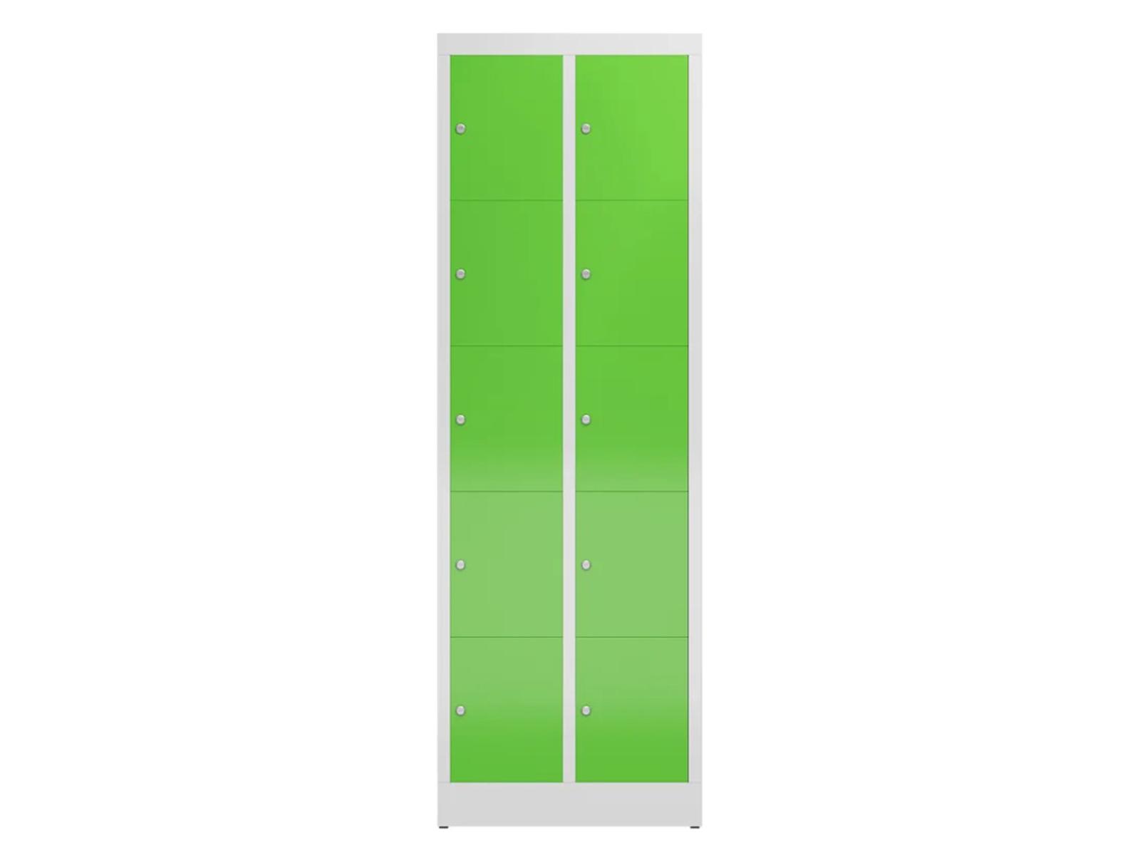 Schließfachschrank für Schulen - 10 Fächer / 2 Abteile 300mm Abteilbreite