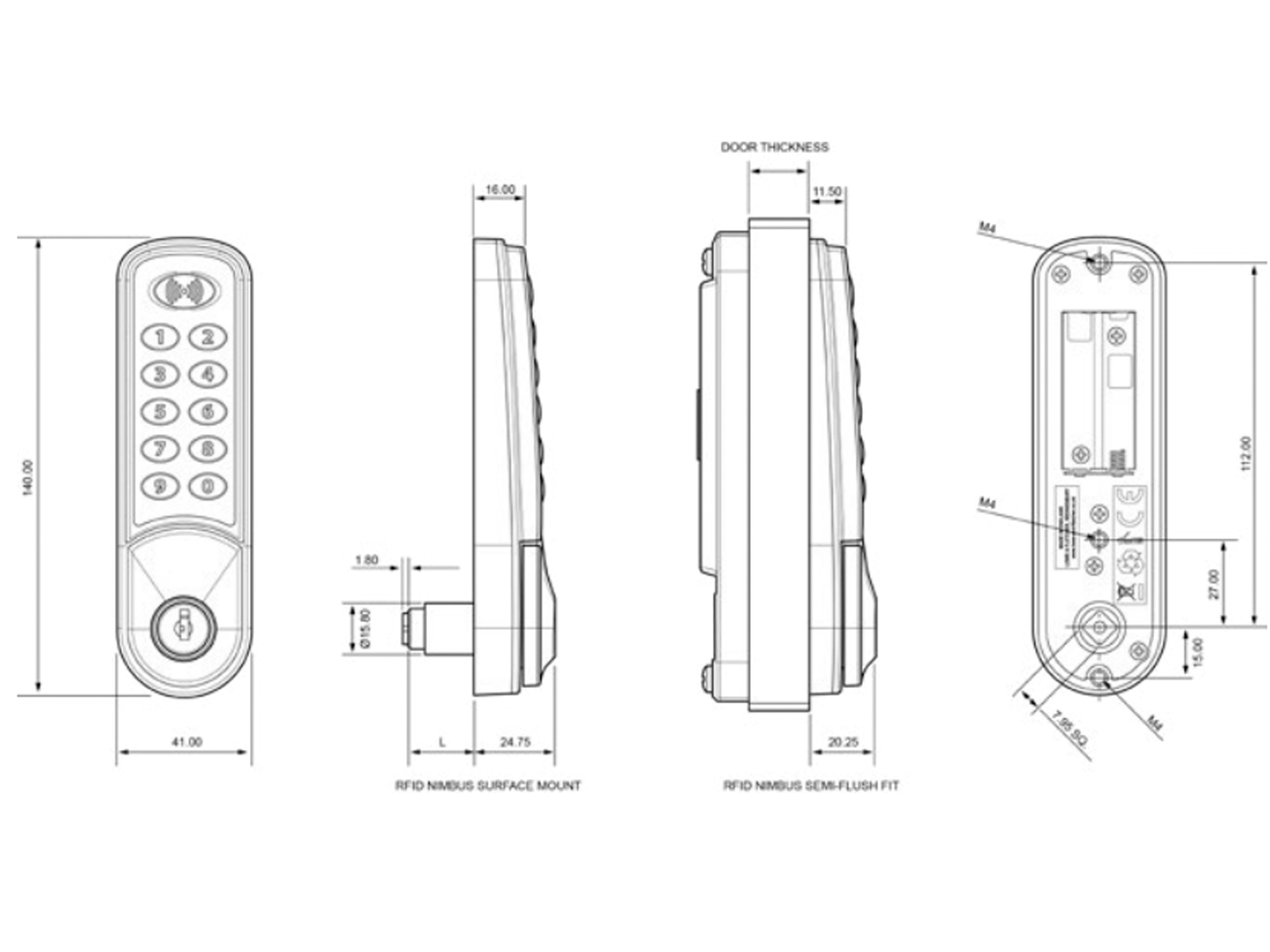 Euro-Locks Nimbus RFID digitales Kombinationsschloss 3964 - Outdoor