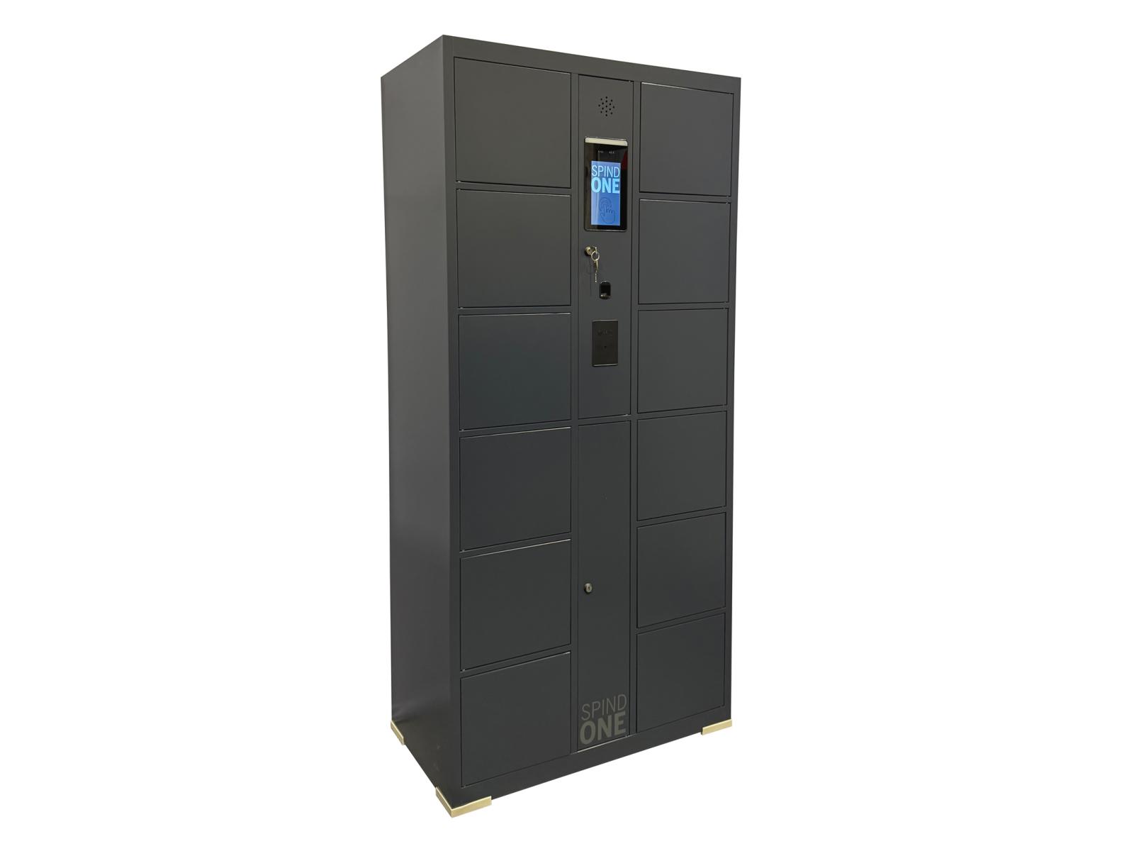 E-Spind Schließfachschrank Serie Spind ONE - 12 Fächer / 2 Abteile mit 4 integrierten Schließmöglichkeiten