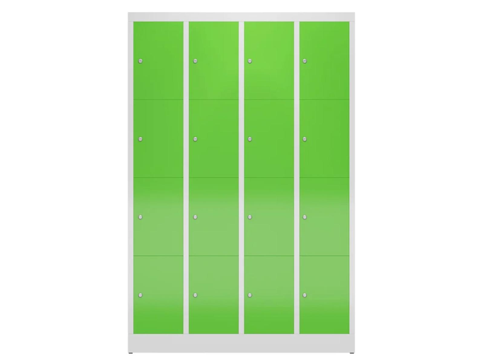 Schließfachschrank für Schulen - 16 Fächer / 4 Abteil 300mm Abteilbreite