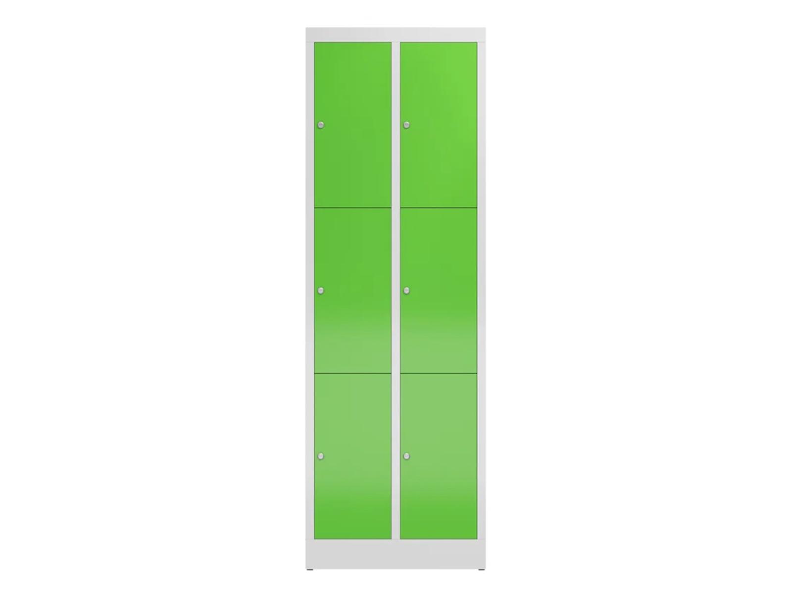 Schließfachschrank für Schulen - 6 Fächer / 2 Abteile 300mm Abteilbreite