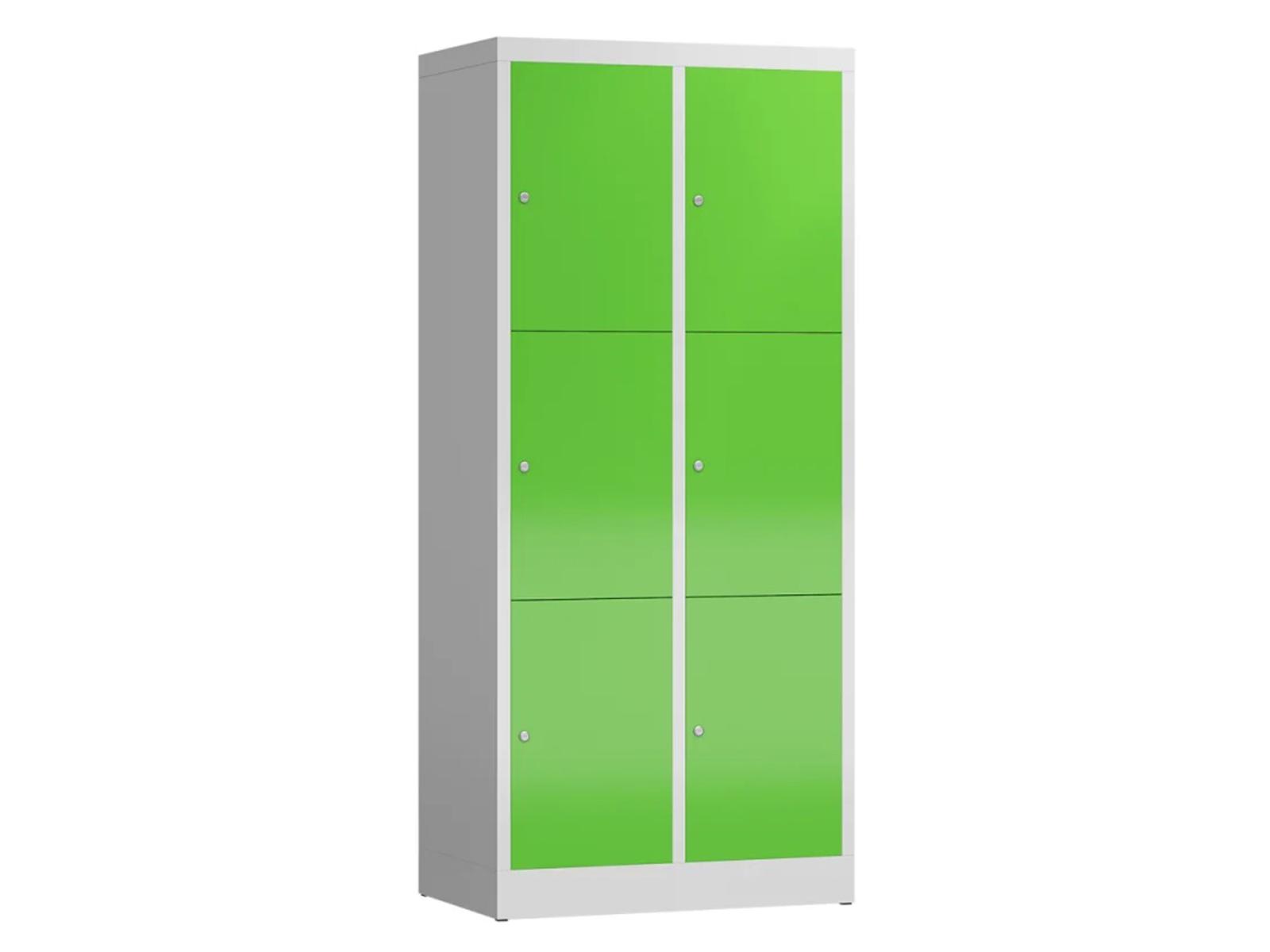 Schließfachschrank für Schulen - 6 Fächer / 2 Abteile 400mm Abteilbreite