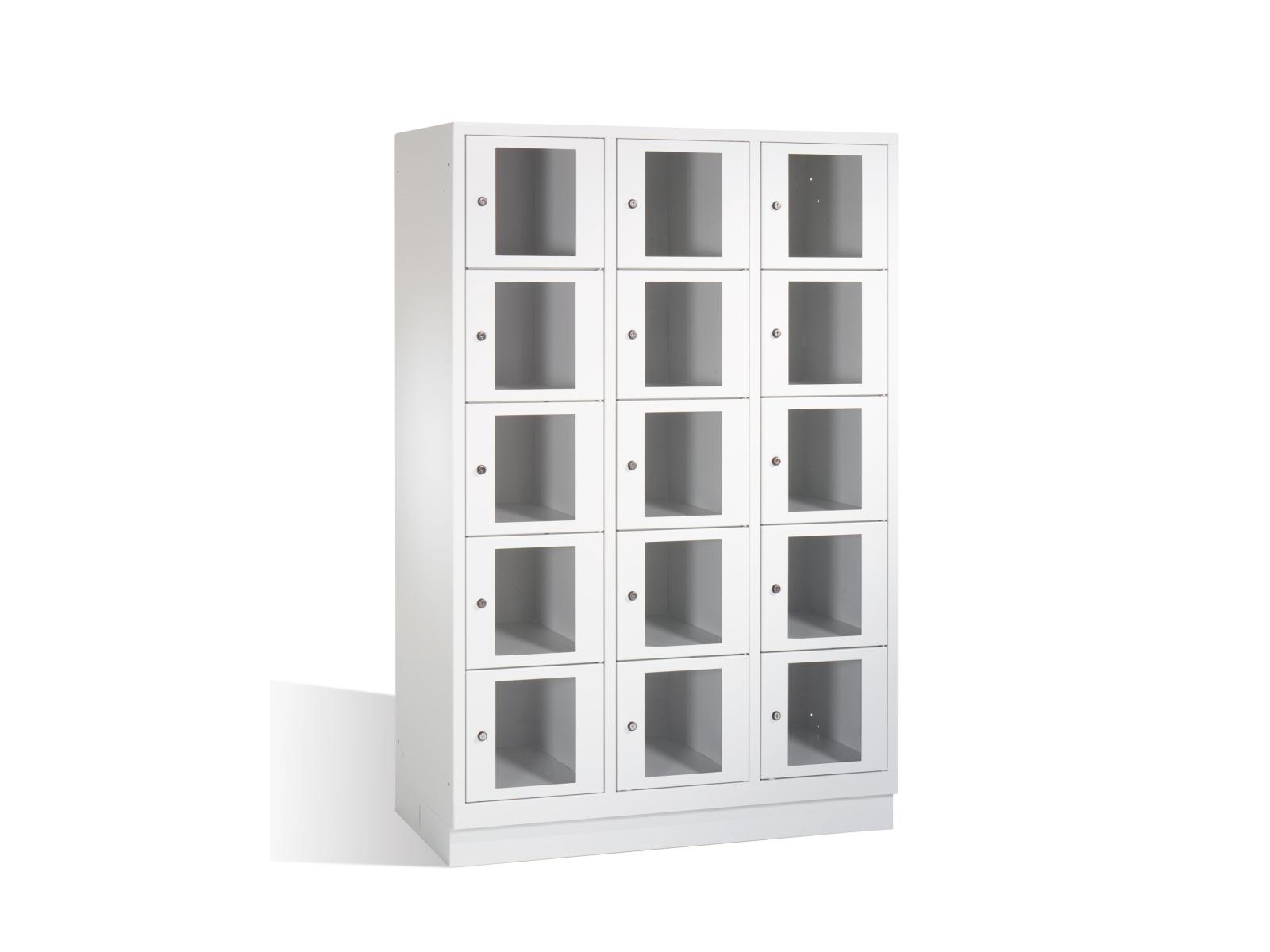 Schließfachschrank S2000 Classic mit Sichtfenster fünf Fächer übereinander - 3 Abteile 400mm Abteilbreite