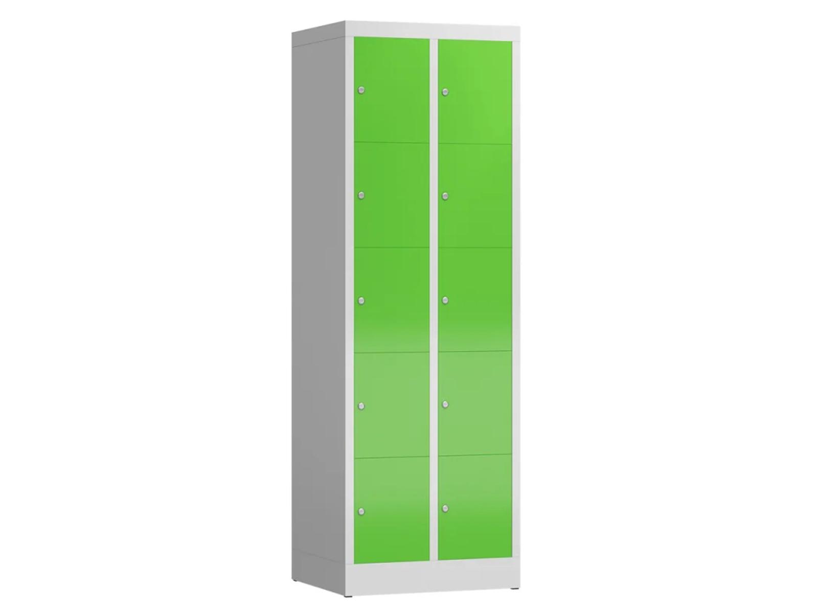 Schließfachschrank für Schulen - 10 Fächer / 2 Abteile 300mm Abteilbreite