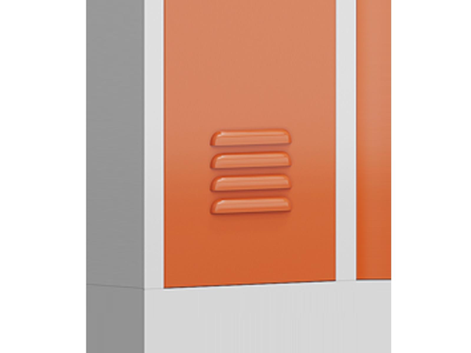 Spindschrank Serie Spindmax® mit Sitzbankuntergestell - 2 Abteile 300mm Abteilbreite
