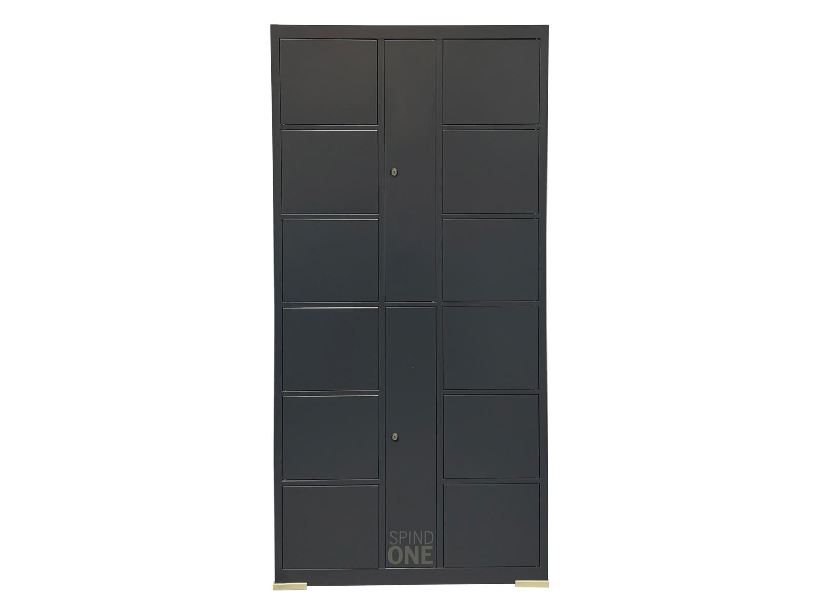Anbauschließfachschrank Serie Spind ONE - 12 Fächern / 2 Abteile für Pin-Eingabe