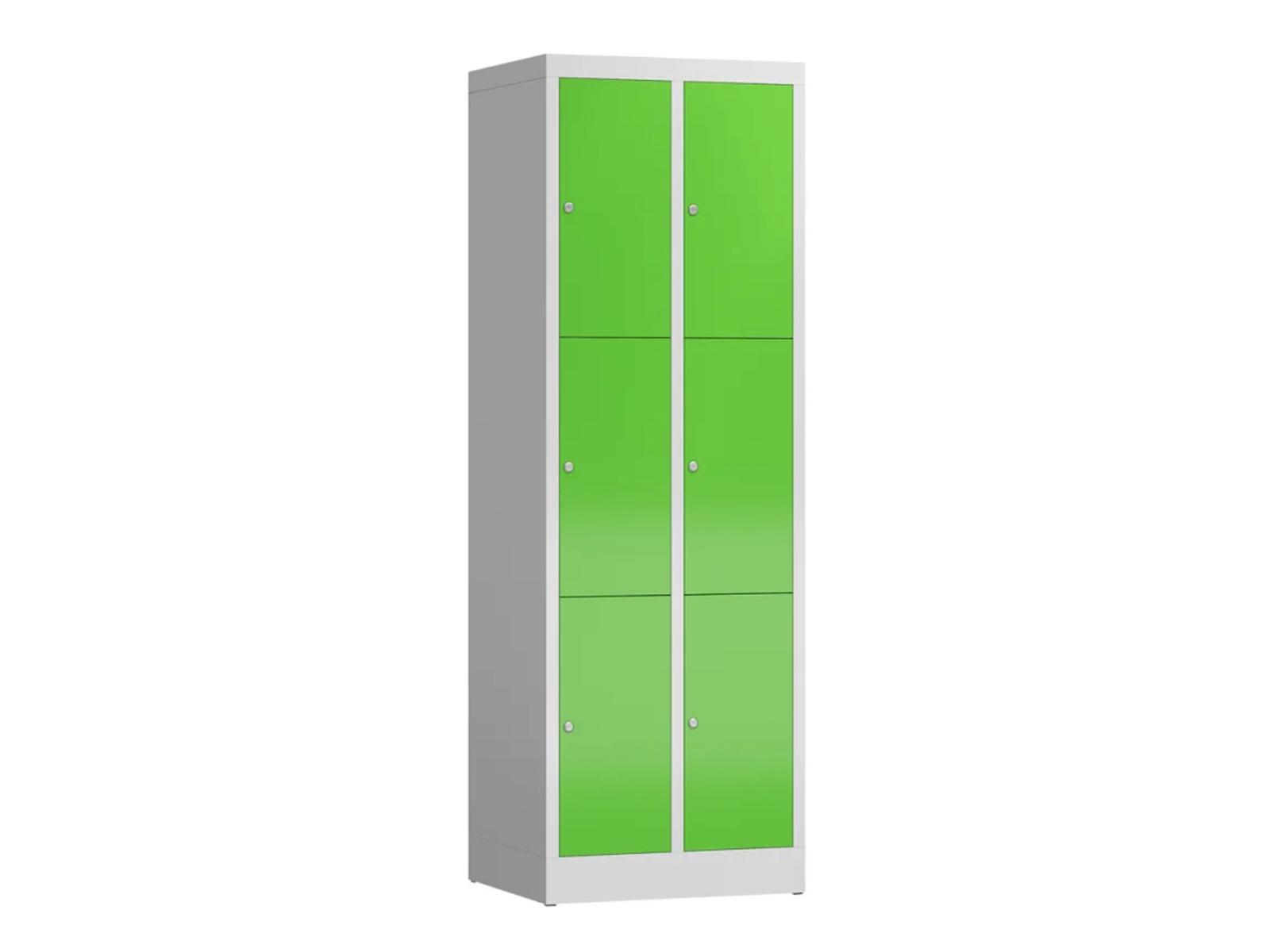 Schließfachschrank für Schulen - 6 Fächer / 2 Abteile 300mm Abteilbreite