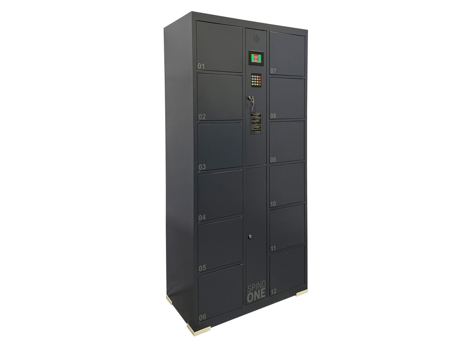 Schließfachschrank Serie Spind ONE - 12 Fächern / 2 Abteile mit Pin-Eingabe