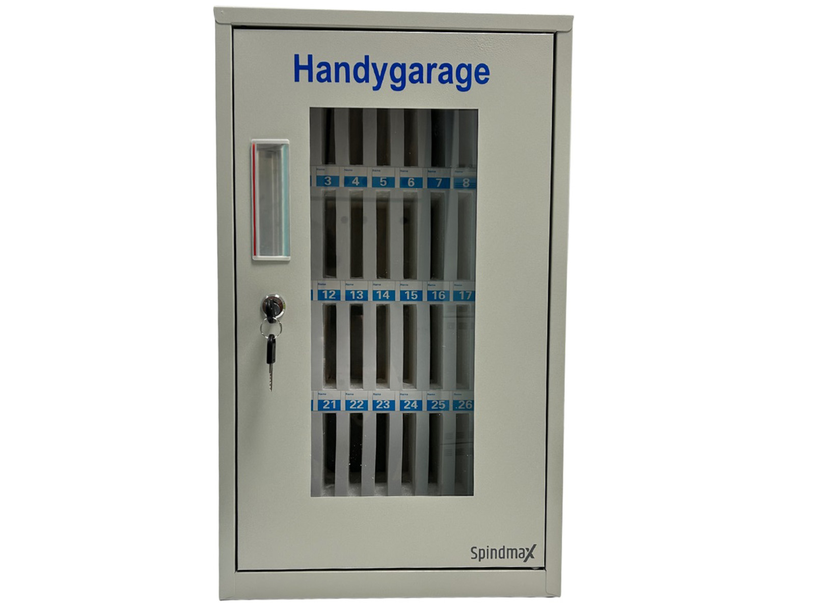 Handygarage aus Stahl mit 36 Fächern