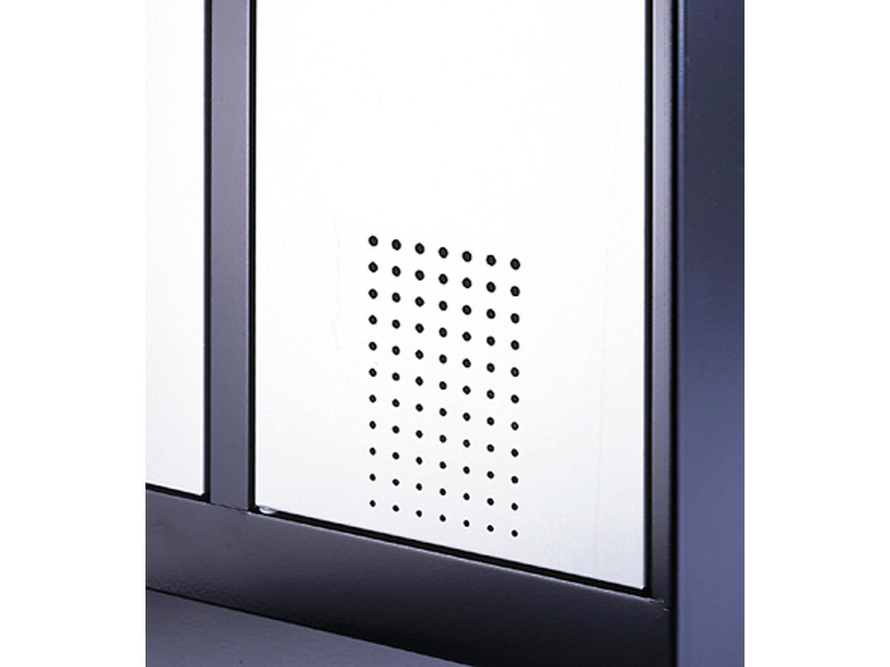 Spind nach Arbeitsstättenrichtlinien S3000 Evolo mit vorgebauter Sitzbankl - für 1 Person 2x300mm Abteilbreite